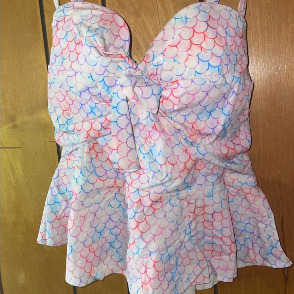 Torrid Peplum swim top and high waisted bottoms